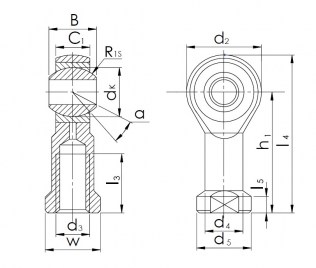 Подшипник Шарнирные головки с внутренней резьбой Подшипник SIL 10 T/K (PHS 10 L) по выгодным ценам Асбест